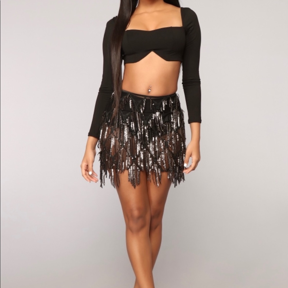 Fashion Nova Shimmy and Shake Sequin Skirt